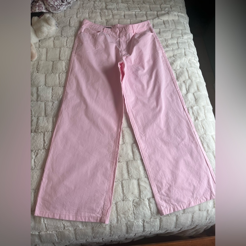 Zara pink wide leg pants